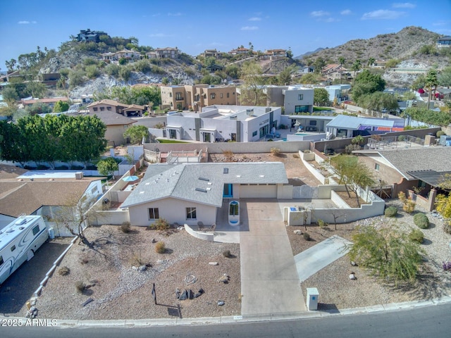 drone / aerial view with a residential view