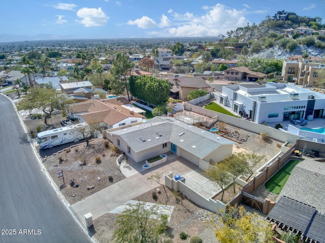 aerial view featuring a residential view