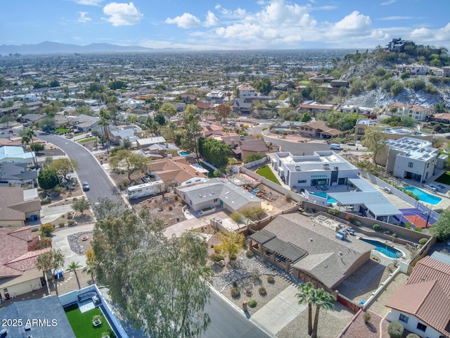 aerial view with a residential view