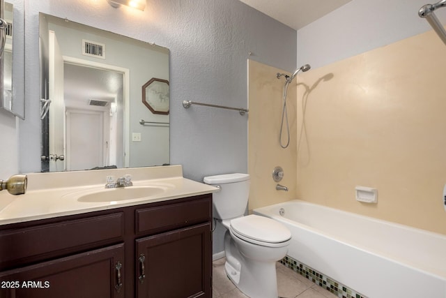 5135 E Evergreen St Unit 1166, Mesa, AZ 85205 - bathroom featuring tile patterned flooring, toilet, vanity, and shower / bathtub combination