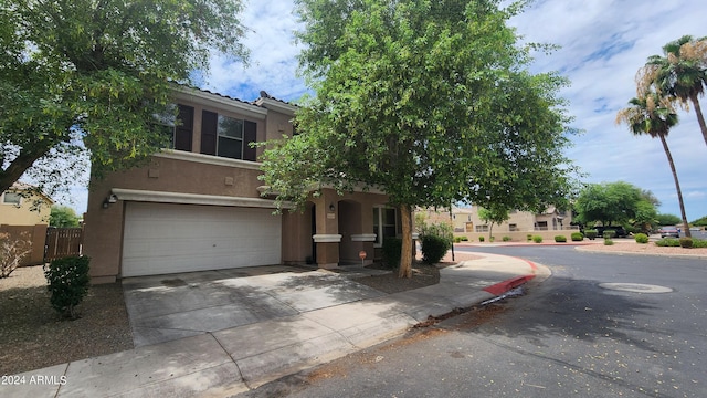 view of front of house with a garage