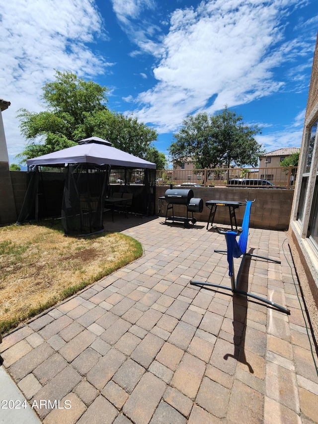 view of patio with a gazebo