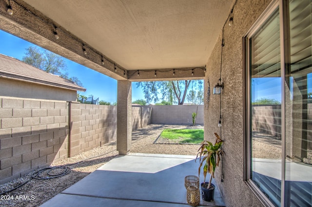view of patio featuring a fenced backyard