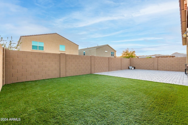 view of yard with a patio area