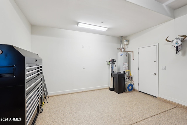 interior space featuring gas water heater