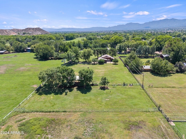 bird's eye view with a rural view and a mountain view