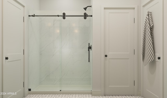 bathroom featuring walk in shower