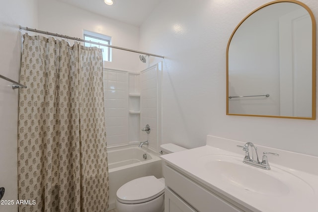 9645 E Ripple Dr, Mesa, AZ 85212 - full bathroom featuring vanity and shower / bathtub combination with curtain