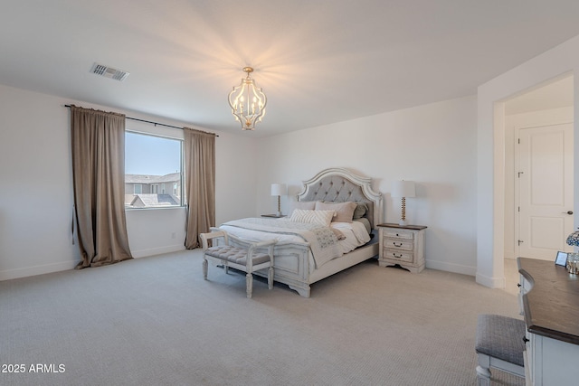 9645 E Ripple Dr, Mesa, AZ 85212 - bedroom featuring a chandelier and light carpet