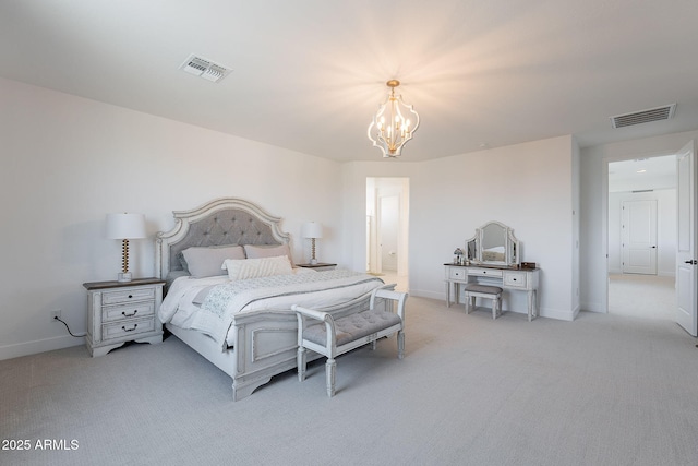 9645 E Ripple Dr, Mesa, AZ 85212 - bedroom with a chandelier and light carpet