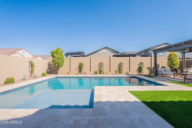 9645 E Ripple Dr, Mesa, AZ 85212 - view of swimming pool featuring a fenced backyard, a patio, and outdoor lounge area
