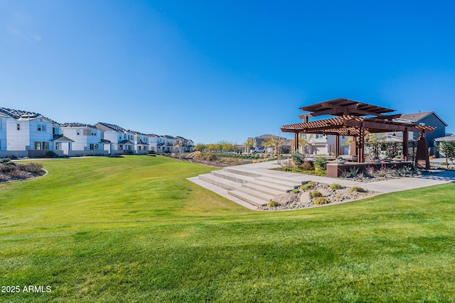9645 E Ripple Dr, Mesa, AZ 85212 - view of green lawn featuring a pergola and a residential view