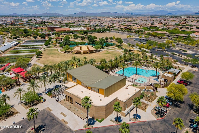 9645 E Ripple Dr, Mesa, AZ 85212 - aerial view of a pool and a mountainous background