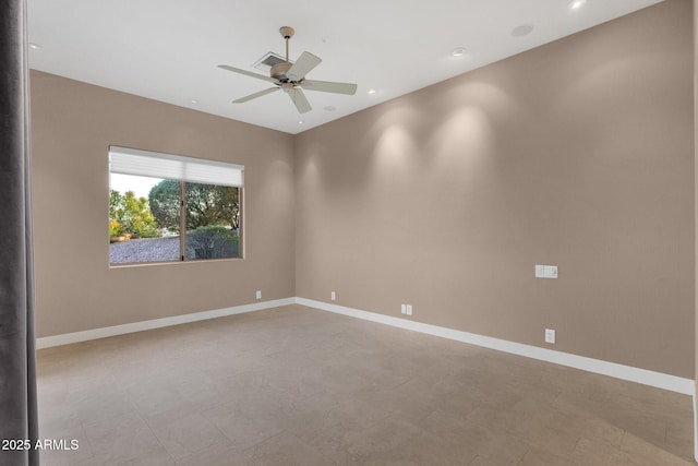 16814 N Boulder Dr, Fountain Hills, AZ 85268 - unfurnished room with ceiling fan, recessed lighting, and baseboards