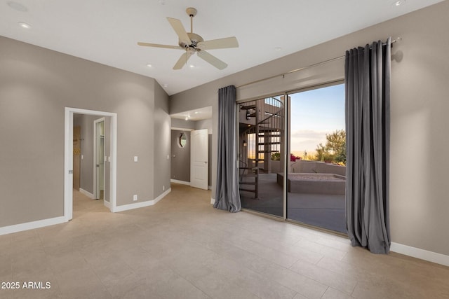 16814 N Boulder Dr, Fountain Hills, AZ 85268 - unfurnished room with a ceiling fan, baseboards, and recessed lighting