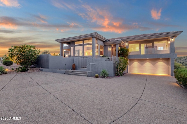 16814 N Boulder Dr, Fountain Hills, AZ 85268 - view of front facade featuring a garage, concrete driveway, and stucco siding