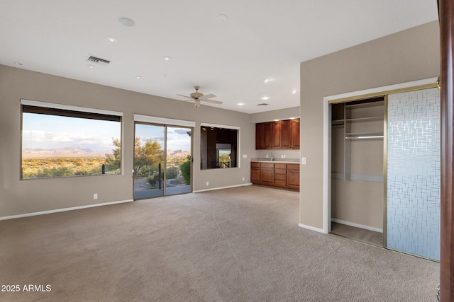16814 N Boulder Dr, Fountain Hills, AZ 85268 - unfurnished bedroom with light colored carpet, baseboards, recessed lighting, and access to outside