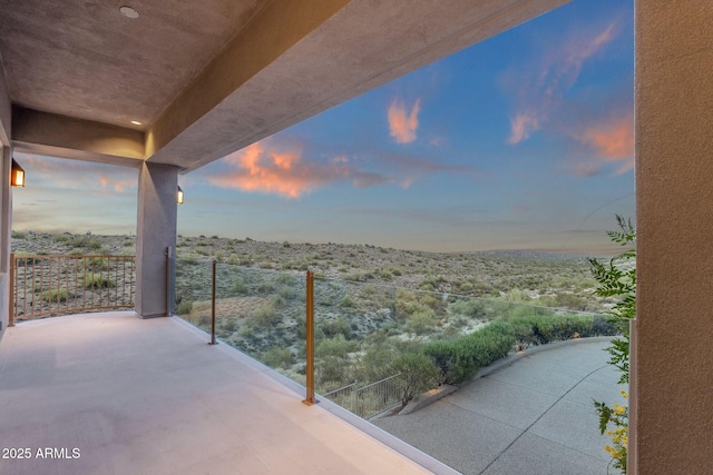 16814 N Boulder Dr, Fountain Hills, AZ 85268 - patio terrace at dusk featuring a balcony