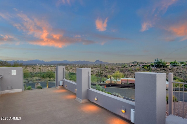16814 N Boulder Dr, Fountain Hills, AZ 85268 - view of patio / terrace with a mountain view and a balcony