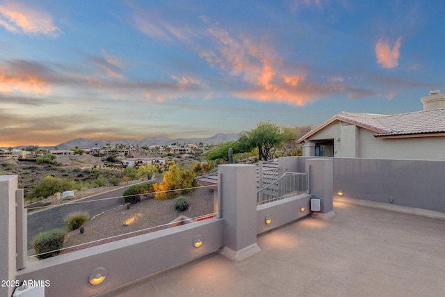 16814 N Boulder Dr, Fountain Hills, AZ 85268 - gate at dusk with a mountain view