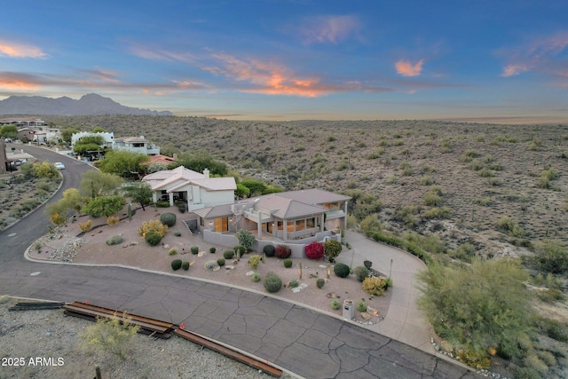 16814 N Boulder Dr, Fountain Hills, AZ 85268 - aerial view at dusk of a mountain view