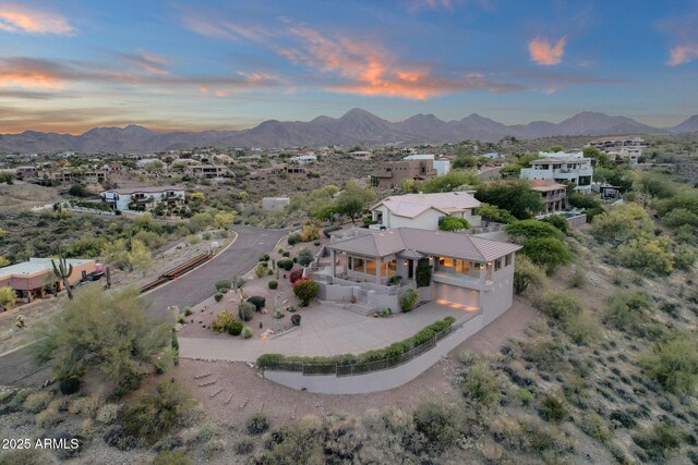 16814 N Boulder Dr, Fountain Hills, AZ 85268 - aerial view at dusk of a mountain view