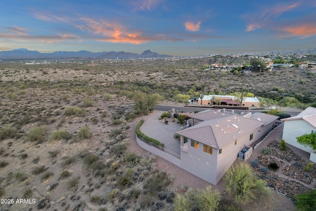 16814 N Boulder Dr, Fountain Hills, AZ 85268 - aerial view at dusk of a mountain view and view of desert
