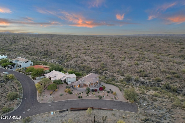 16814 N Boulder Dr, Fountain Hills, AZ 85268 - aerial view at dusk of view of desert landscape and a view of countryside