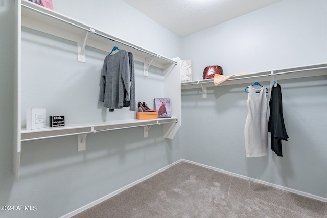 spacious closet with carpet flooring