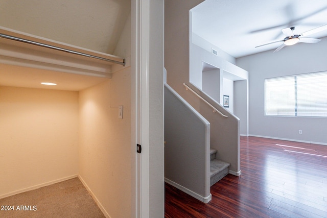 interior space featuring dark hardwood / wood-style flooring