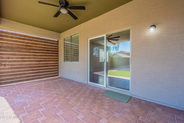 view of patio / terrace with ceiling fan