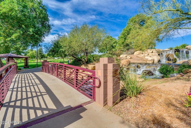 view of gate with a gazebo