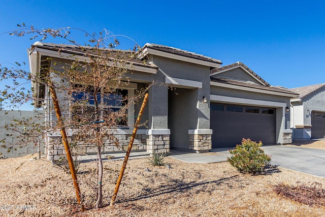 view of front of property featuring a garage