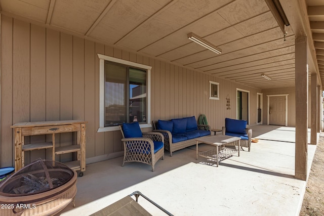 view of patio / terrace featuring an outdoor hangout area