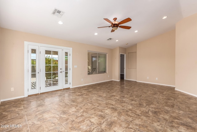 empty room with ceiling fan