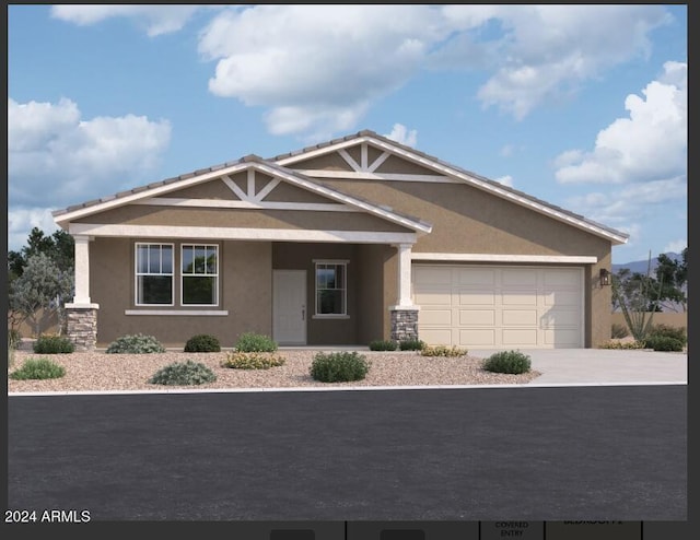 47267 W Mellen Ln, Maricopa, AZ 85139 - craftsman-style house with stucco siding, concrete driveway, and a garage