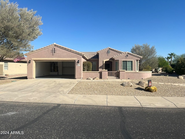 view of front of home featuring a garage