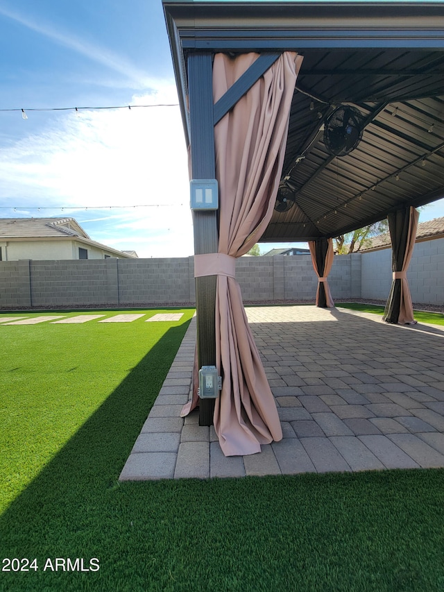 view of patio / terrace with a gazebo