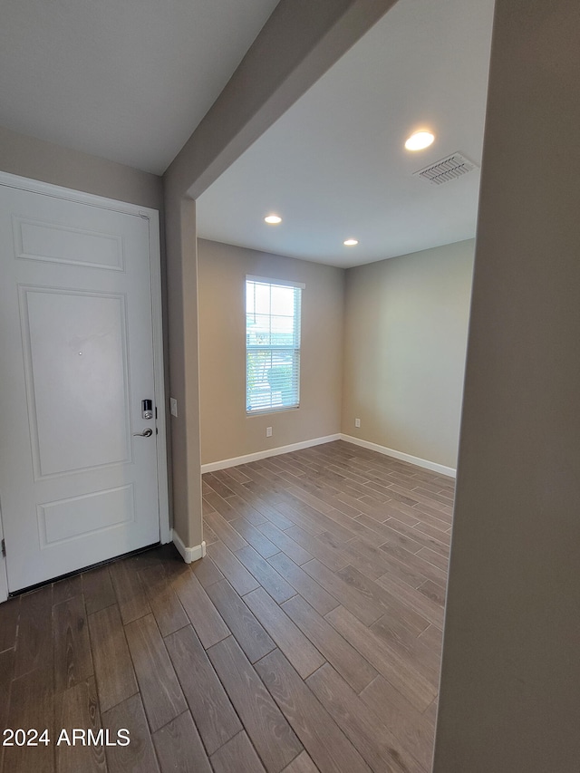 foyer with light wood-type flooring