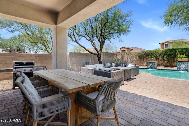 9904 E S Bend Dr, Scottsdale, AZ 85255 - fenced backyard featuring a patio area and area for grilling