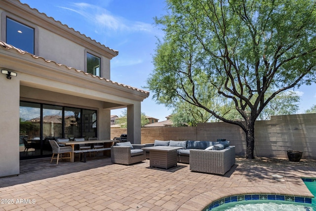 9904 E S Bend Dr, Scottsdale, AZ 85255 - view of patio / terrace featuring outdoor lounge area and outdoor dining area