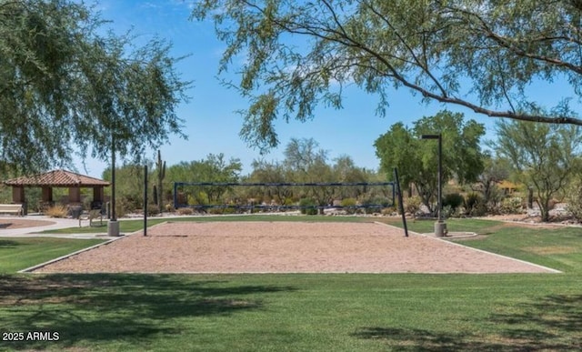 9904 E S Bend Dr, Scottsdale, AZ 85255 - view of property's community with a gazebo, a yard, and volleyball court