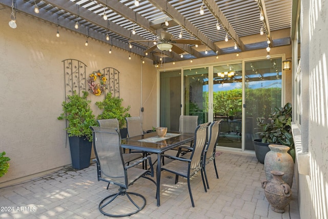 view of patio featuring a pergola