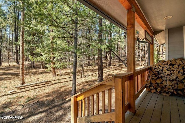 wooden deck with a porch