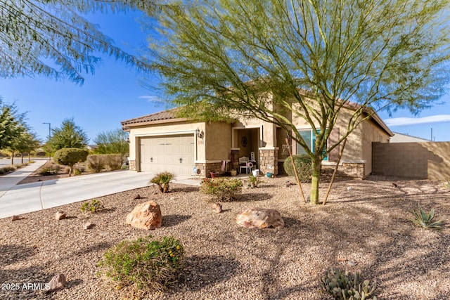 view of front of home with a garage