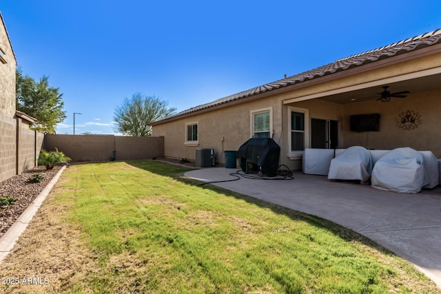 view of yard with a patio and cooling unit