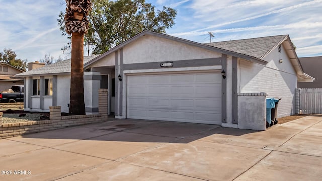 ranch-style home with a garage