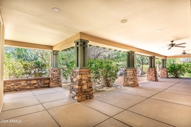 view of patio / terrace with ceiling fan