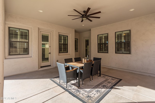 view of patio / terrace with ceiling fan