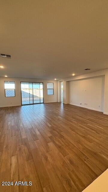 empty room featuring hardwood / wood-style flooring and plenty of natural light